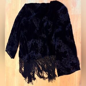 Elegant Black Fringed Sweater